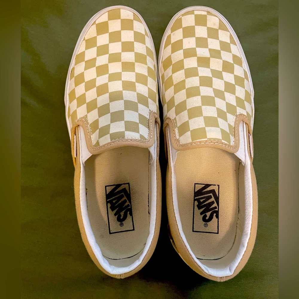 Tan checkered vans